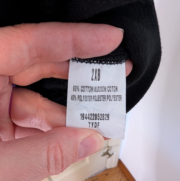 Men's Black Full Zip Sweatshirt With Hood, Fruit of the Loom 2XB - Picture 3 of 5